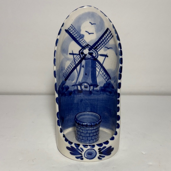 Delft Blue Other - Hand painted Delfts Blue and White Windmill candle holder